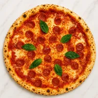 Pizza Salsiccia Piccante Casa Hunico, vedere de sus
